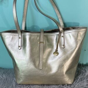 Brahmin Gold Metallic Large Tote Bag